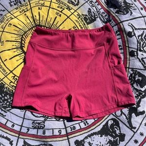 Side pocket Burgundy Sport Shorts